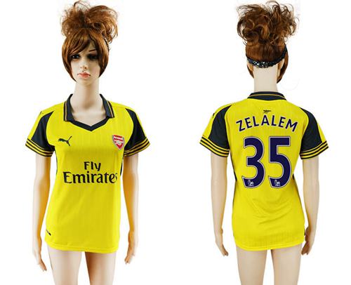 Women's Arsenal #35 Zelalem Away Soccer Club Jersey